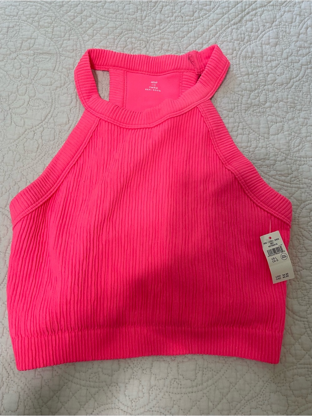 AerieHot Pink Ribbed Halter Crop Top - Women